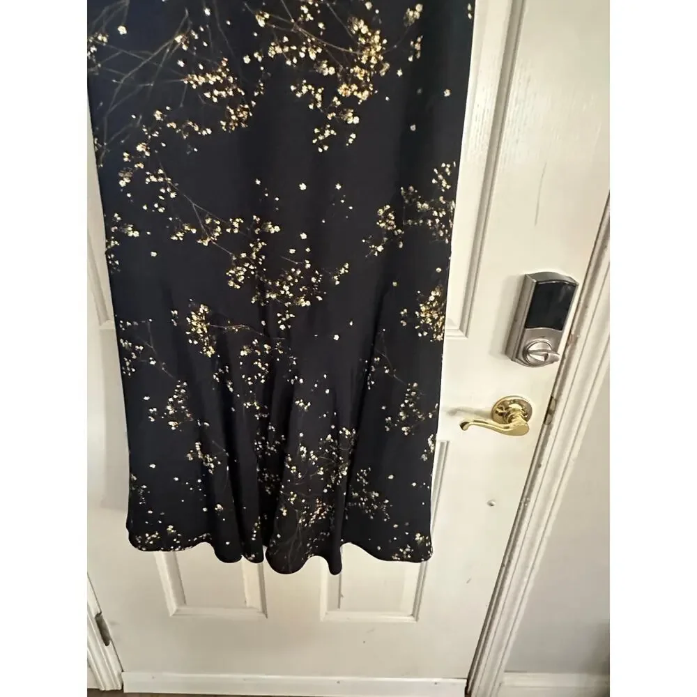 COS Women's Black Fully Lined Handkerchief Asymmetric Midi Dress Size 14 - Picture 10 of 12